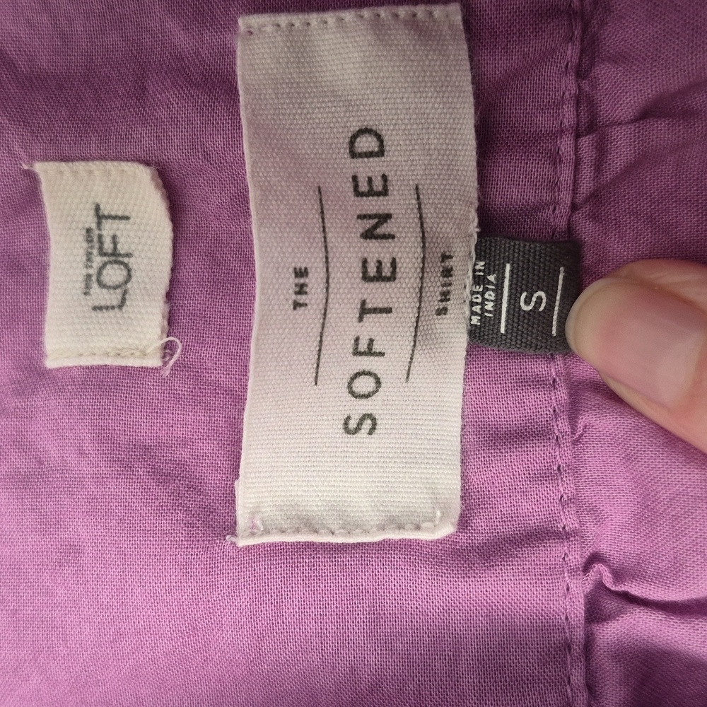 LOFT Softened Purple Shirt - Picture 2 of 5